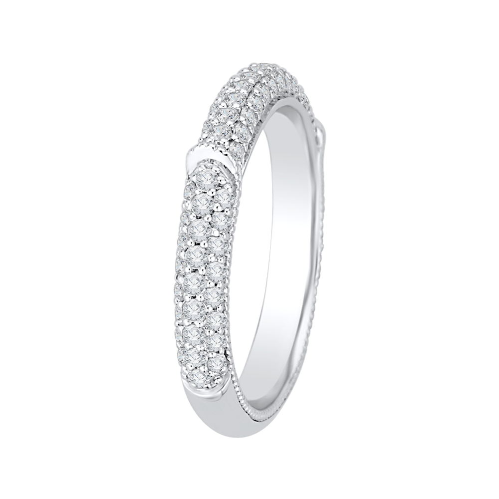 Round Diamond Wedding Band in 14K White Gold