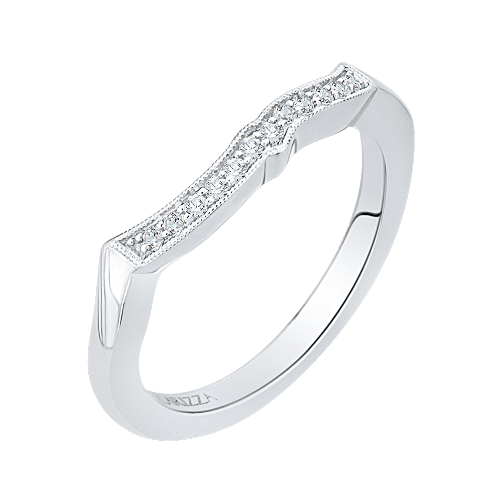 Round Diamond Wedding Band in 14K White Gold