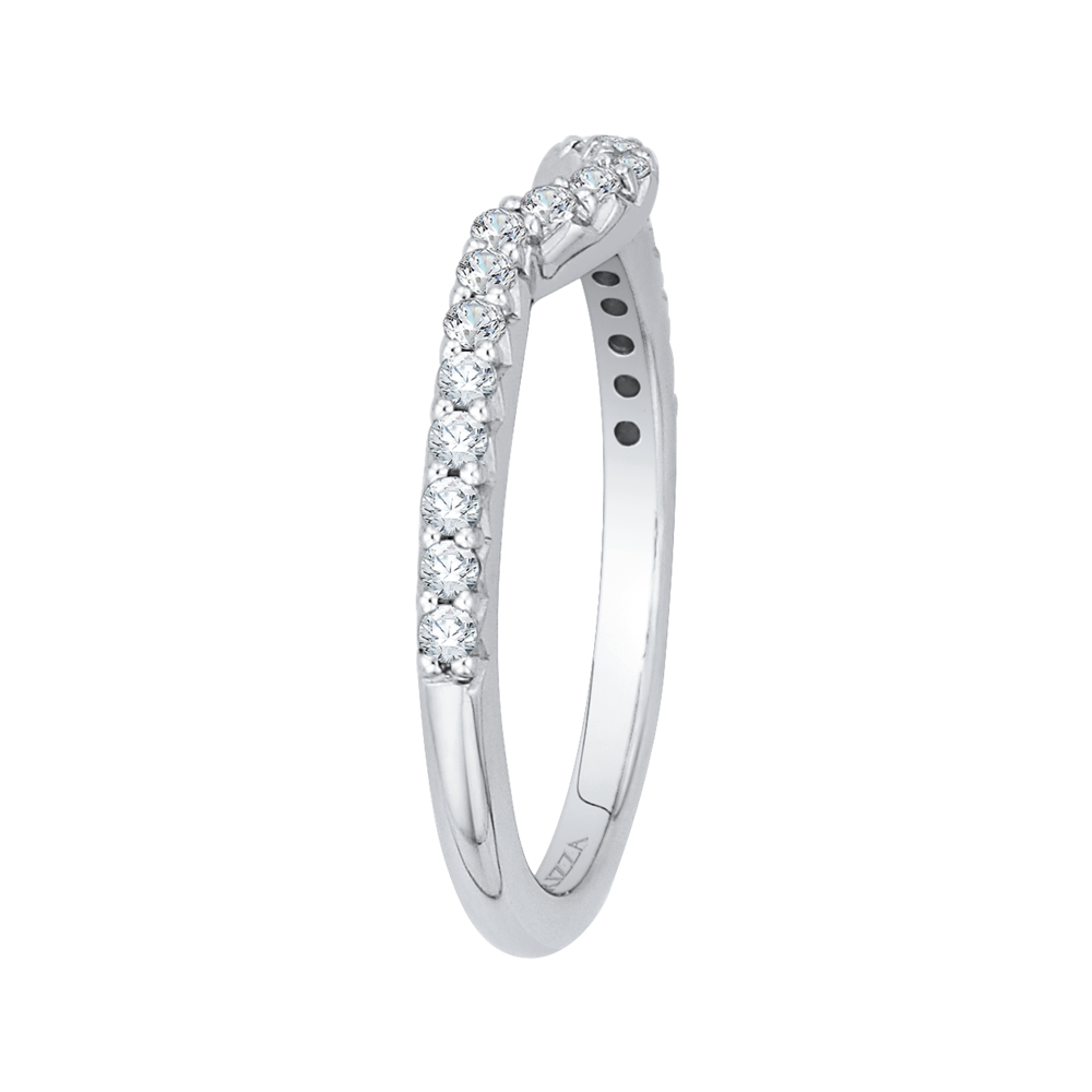 Round Diamond Half-Eternity Wedding Band in 14K White Gold