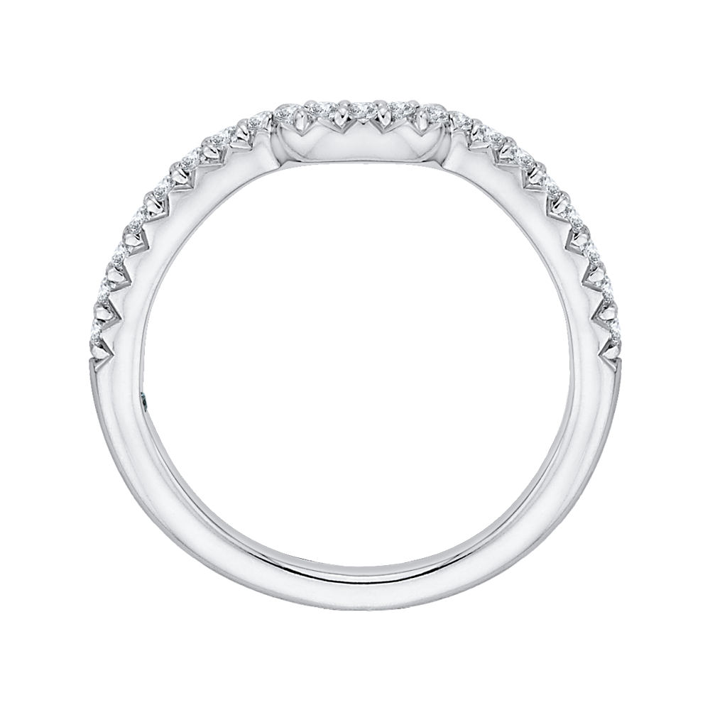 Round Diamond Half-Eternity Wedding Band in 14K White Gold