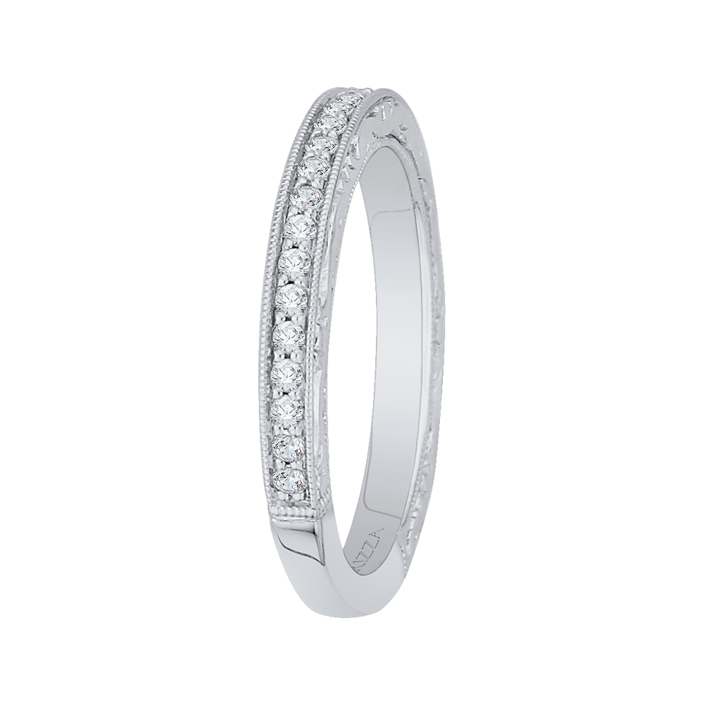 Round Diamond Wedding Band in 14K White Gold