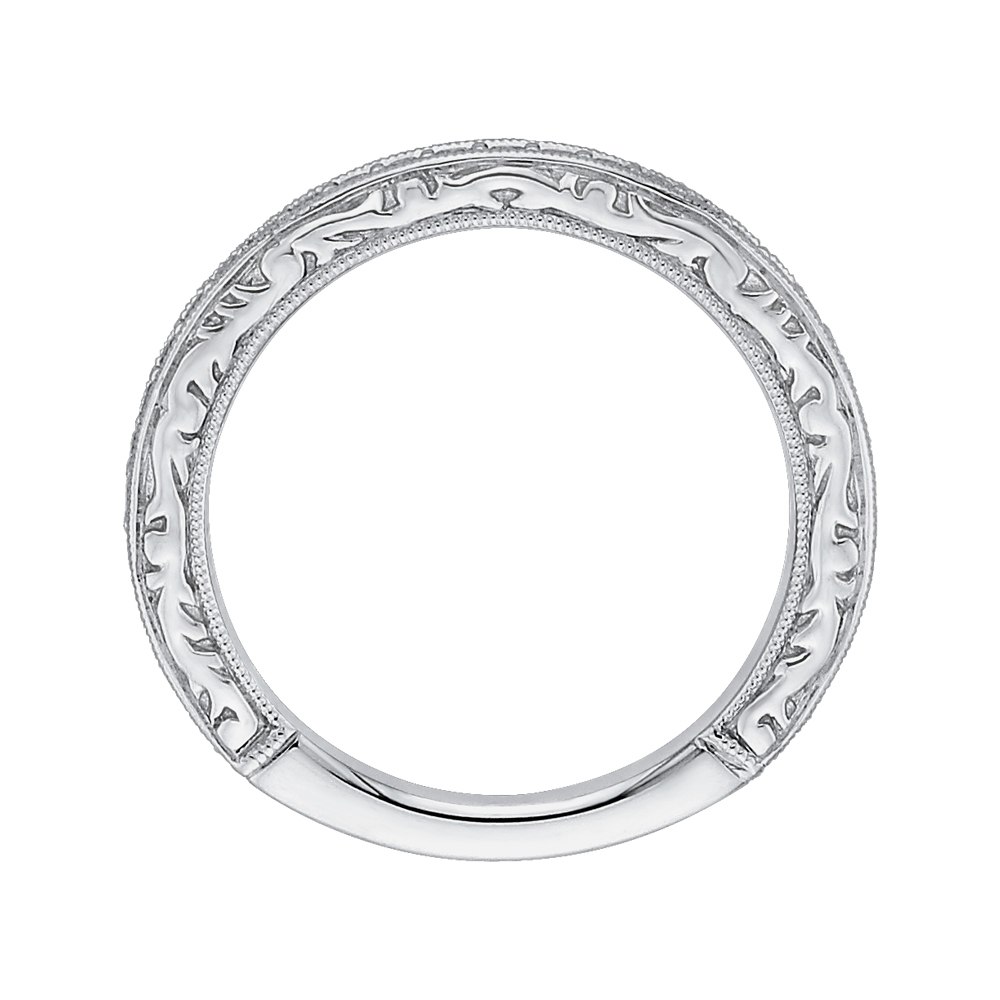 Round Diamond Wedding Band in 14K White Gold