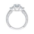 Round Diamond Three-Stone Engagement Ring in 14K White Gold (Semi-Mount)