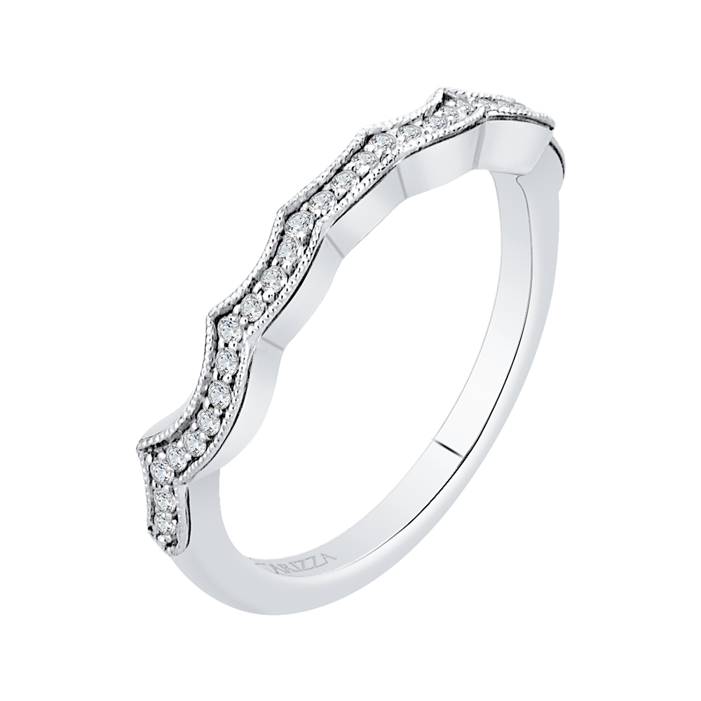 Round Diamond Half-Eternity Wedding Band in 14K White Gold