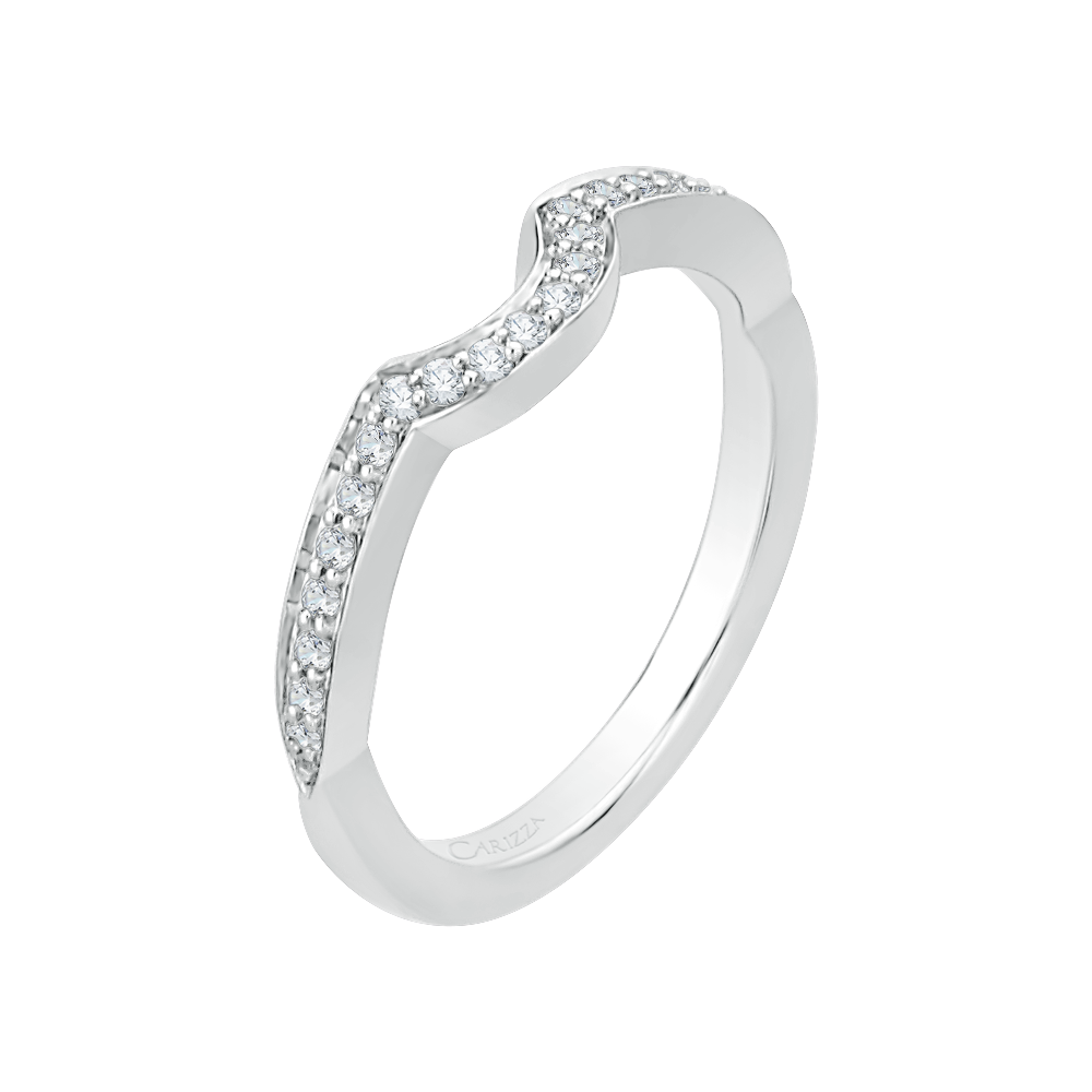 Round Diamond Wedding Band in 14K White Gold