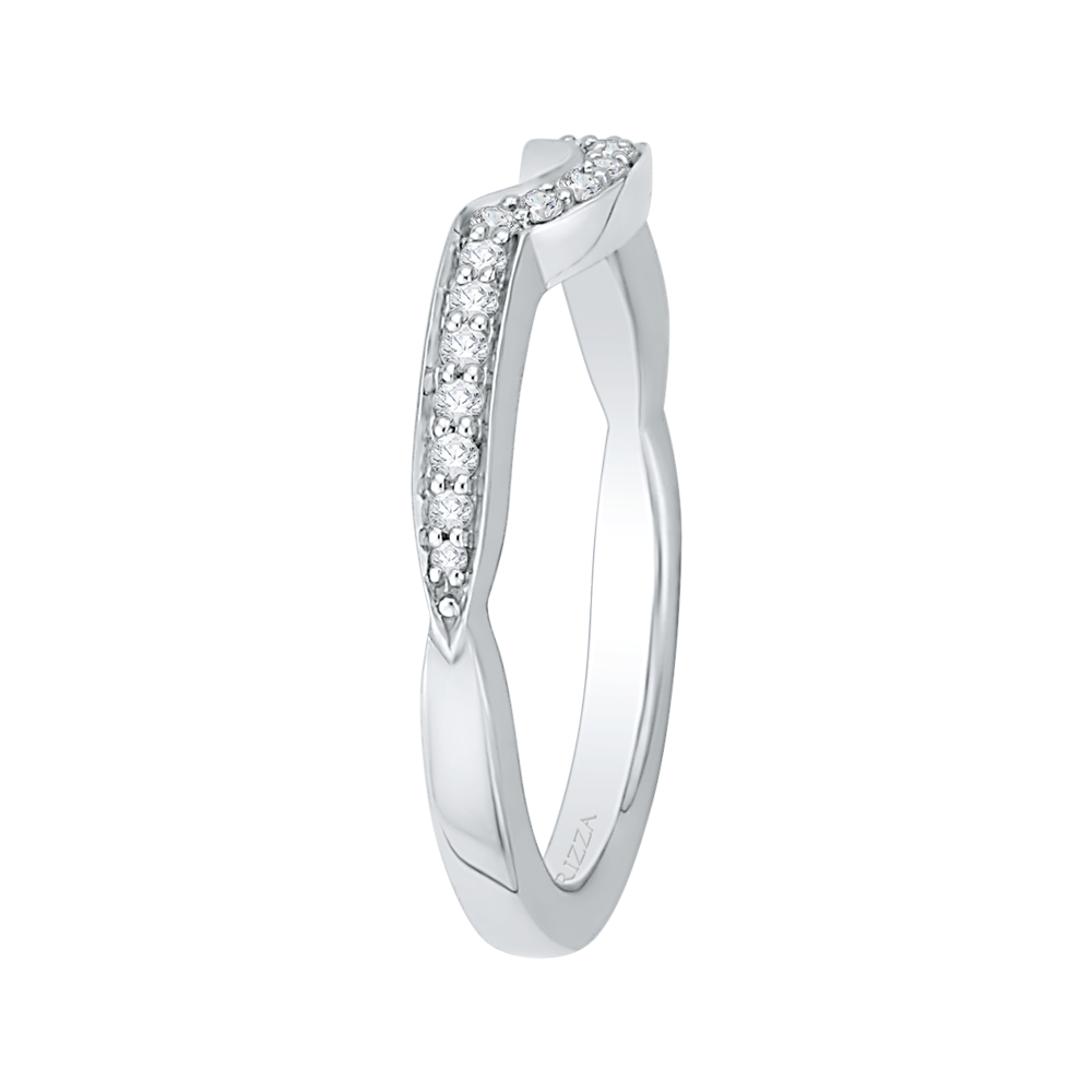 Round Diamond Wedding Band in 14K White Gold