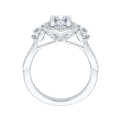 Round Diamond Halo Engagement Ring in 14K White Gold (Semi-Mount)