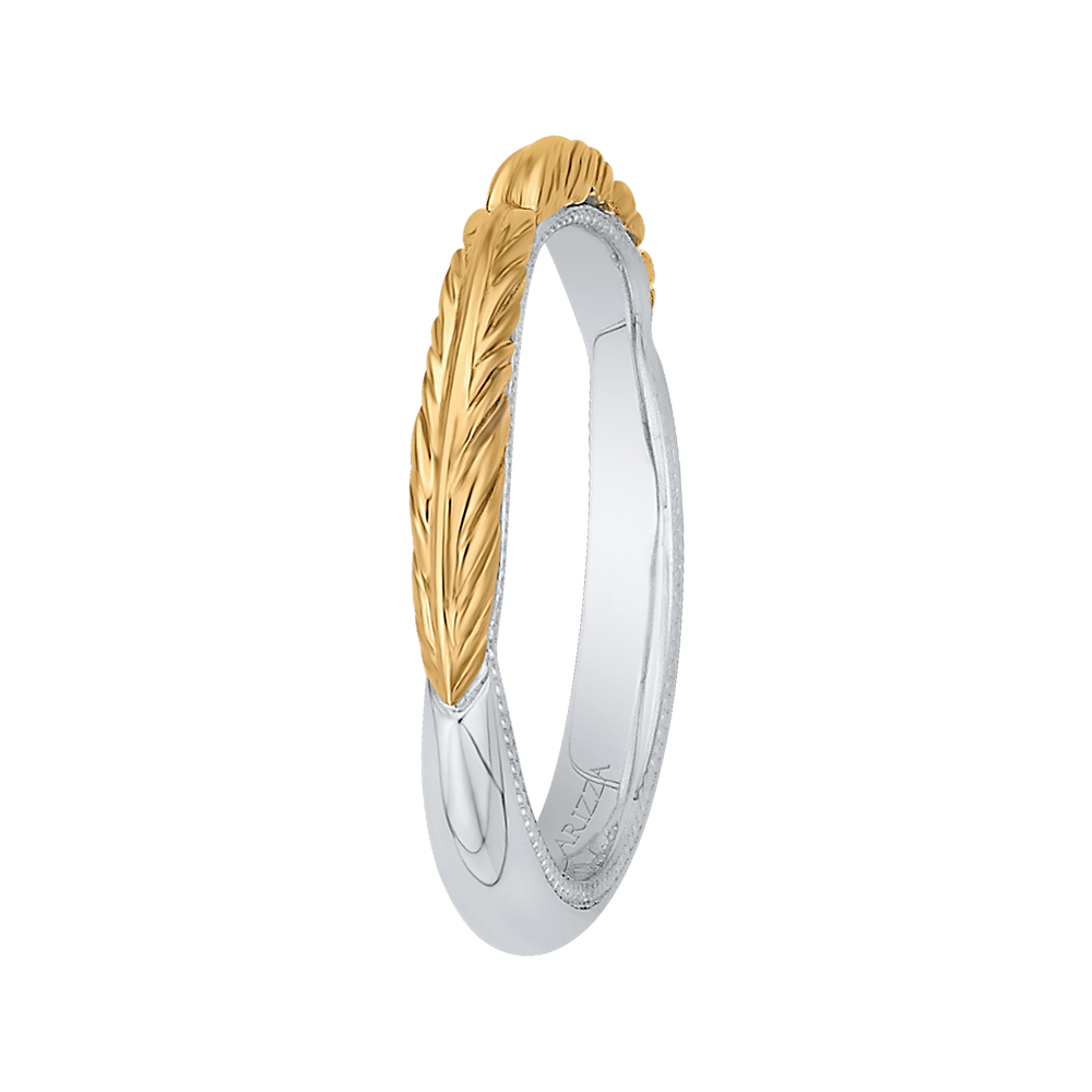 Plain Wedding Band in 14K Two Tone Gold