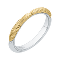 Plain Wedding Band in 14K Two Tone Gold