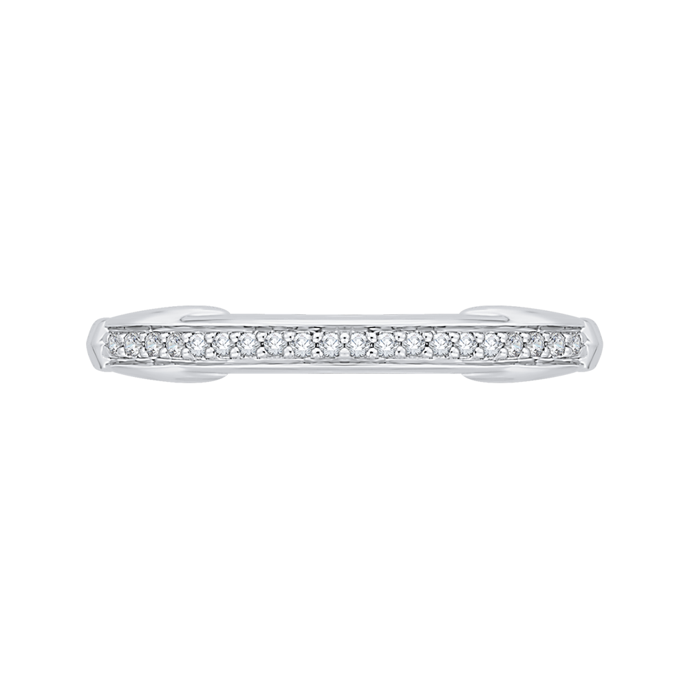 Round Diamond Wedding Band in 14K White Gold