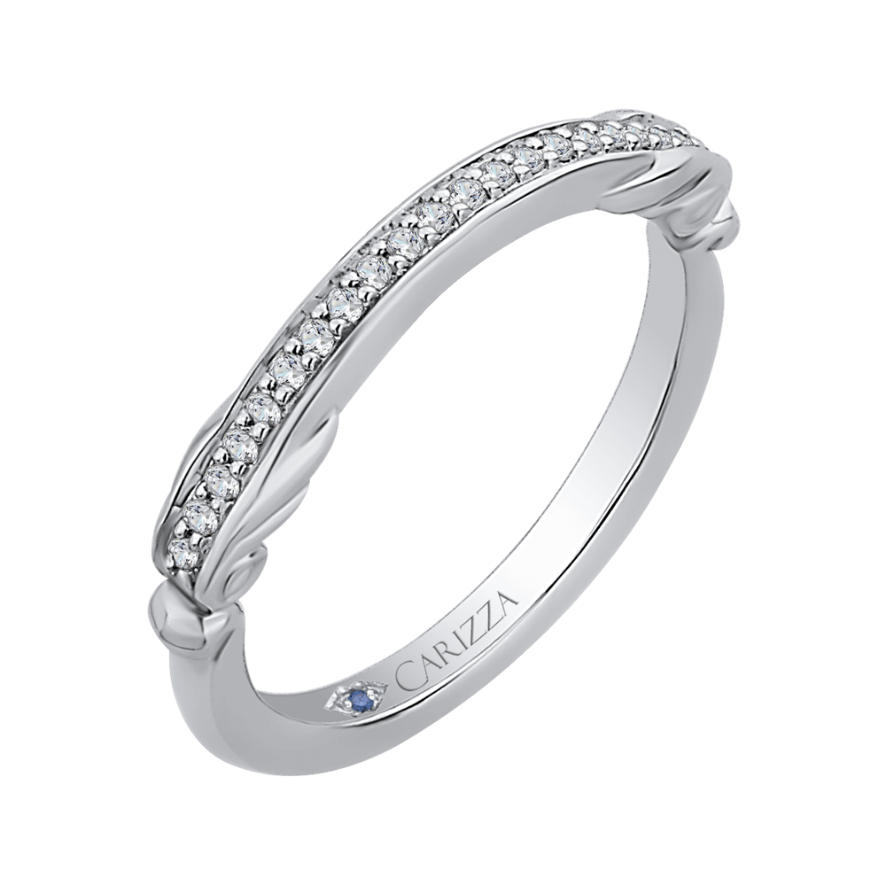 Round Diamond Wedding Band in 14K White Gold