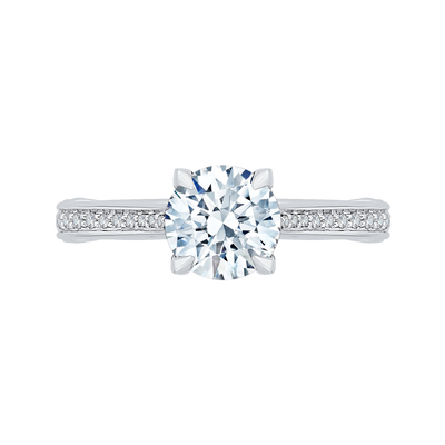 Round Diamond Engagement Ring in 14K White Gold (Semi-Mount)