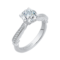 Round Diamond Engagement Ring in 14K White Gold (Semi-Mount)