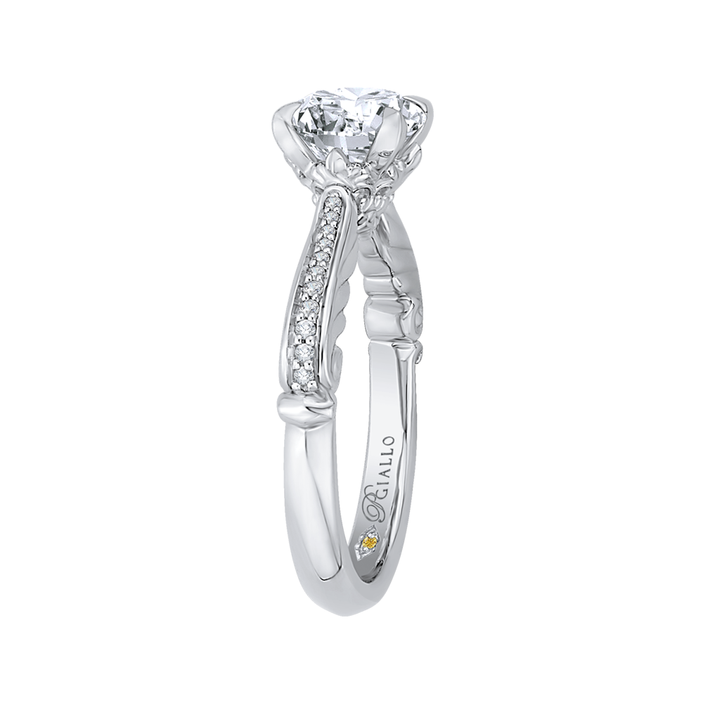 Round Diamond Engagement Ring in 14K White Gold (Semi-Mount)