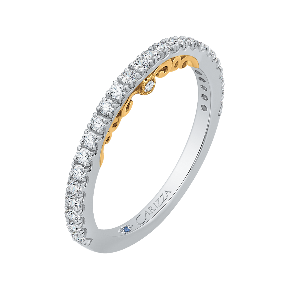 Diamond Wedding Band in 14K Two Tone Gold