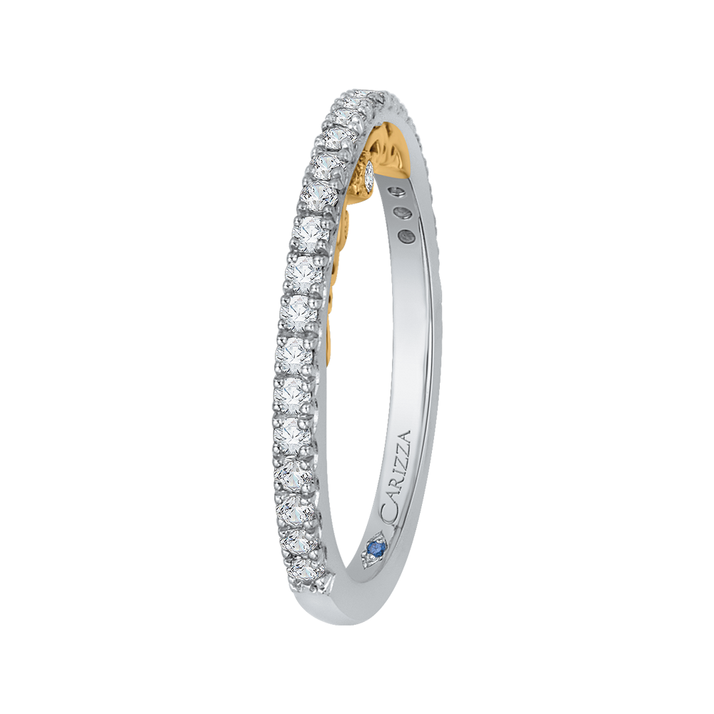 Diamond Wedding Band in 14K Two Tone Gold