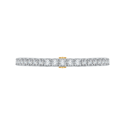 Diamond Wedding Band in 14K Two Tone Gold