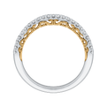 Round Diamond Half-Eternity Wedding Band in 14K Two Tone Gold