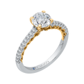 Round Diamond Engagement Ring in 14K Two Tone Gold (Semi-Mount)