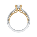 Round Diamond Engagement Ring in 14K Two Tone Gold (Semi-Mount)