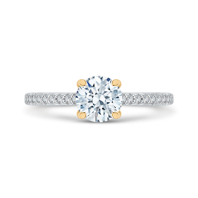 Round Diamond Engagement Ring in 14K Two Tone Gold (Semi-Mount)