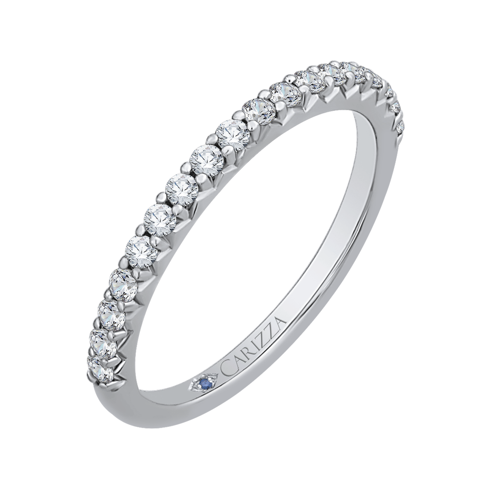 Round Diamond Wedding Band in 14K White Gold