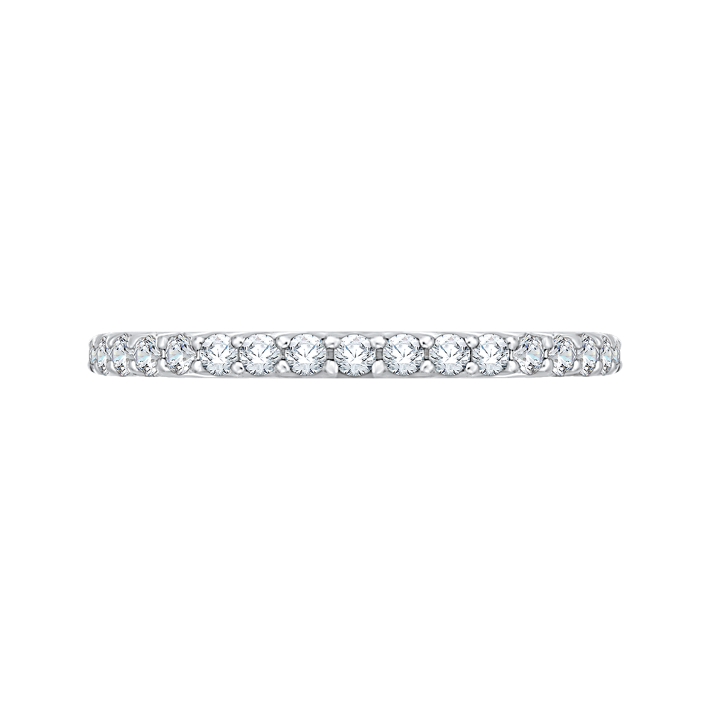 Round Diamond Wedding Band in 14K White Gold