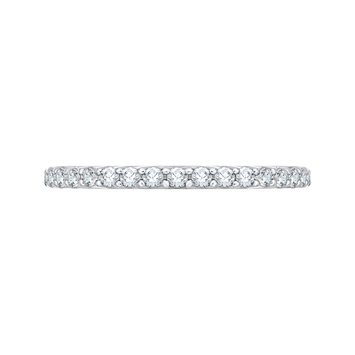 Round Diamond Wedding Band in 14K White Gold