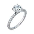 Round Diamond Engagement Ring in 14K White Gold (Semi-Mount)