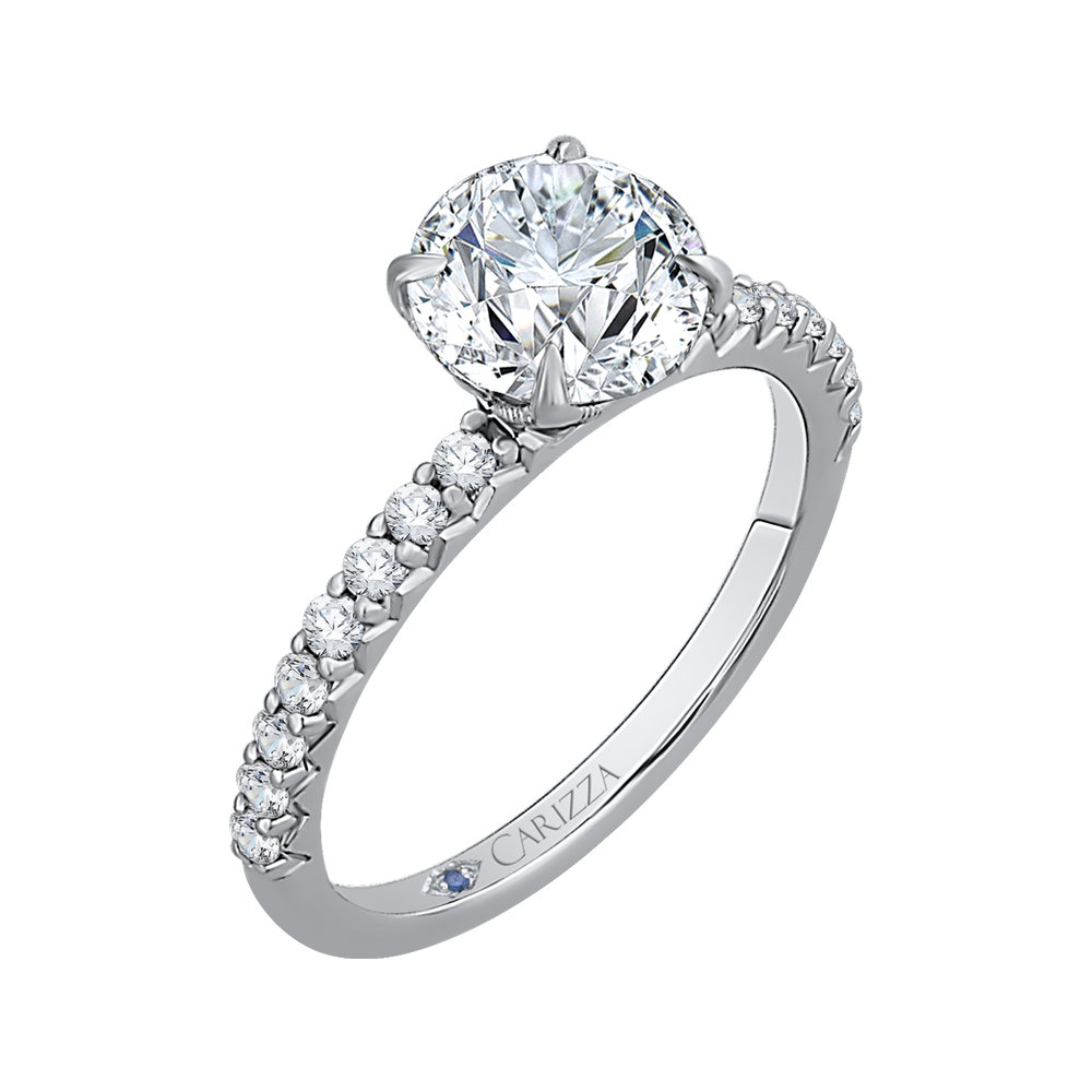 Round Diamond Engagement Ring in 14K White Gold (Semi-Mount)