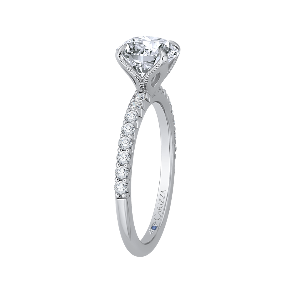 Round Diamond Engagement Ring in 14K White Gold (Semi-Mount)