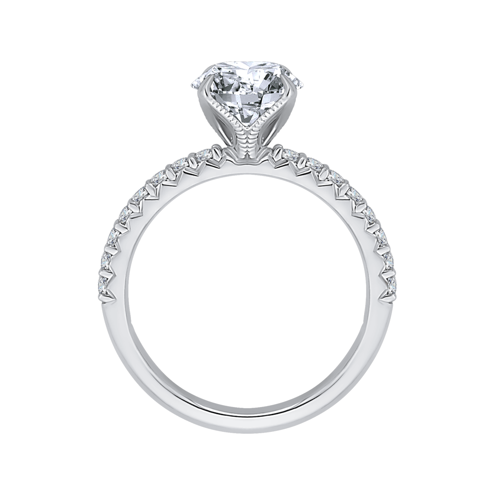 Round Diamond Engagement Ring in 14K White Gold (Semi-Mount)