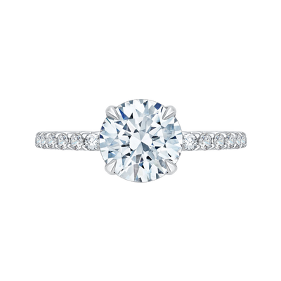 Round Diamond Engagement Ring in 14K White Gold (Semi-Mount)