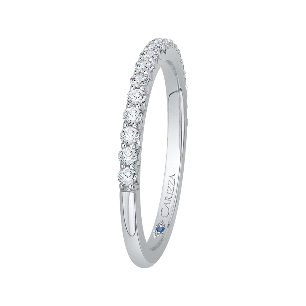 Round Diamond Wedding Band in 14K White Gold