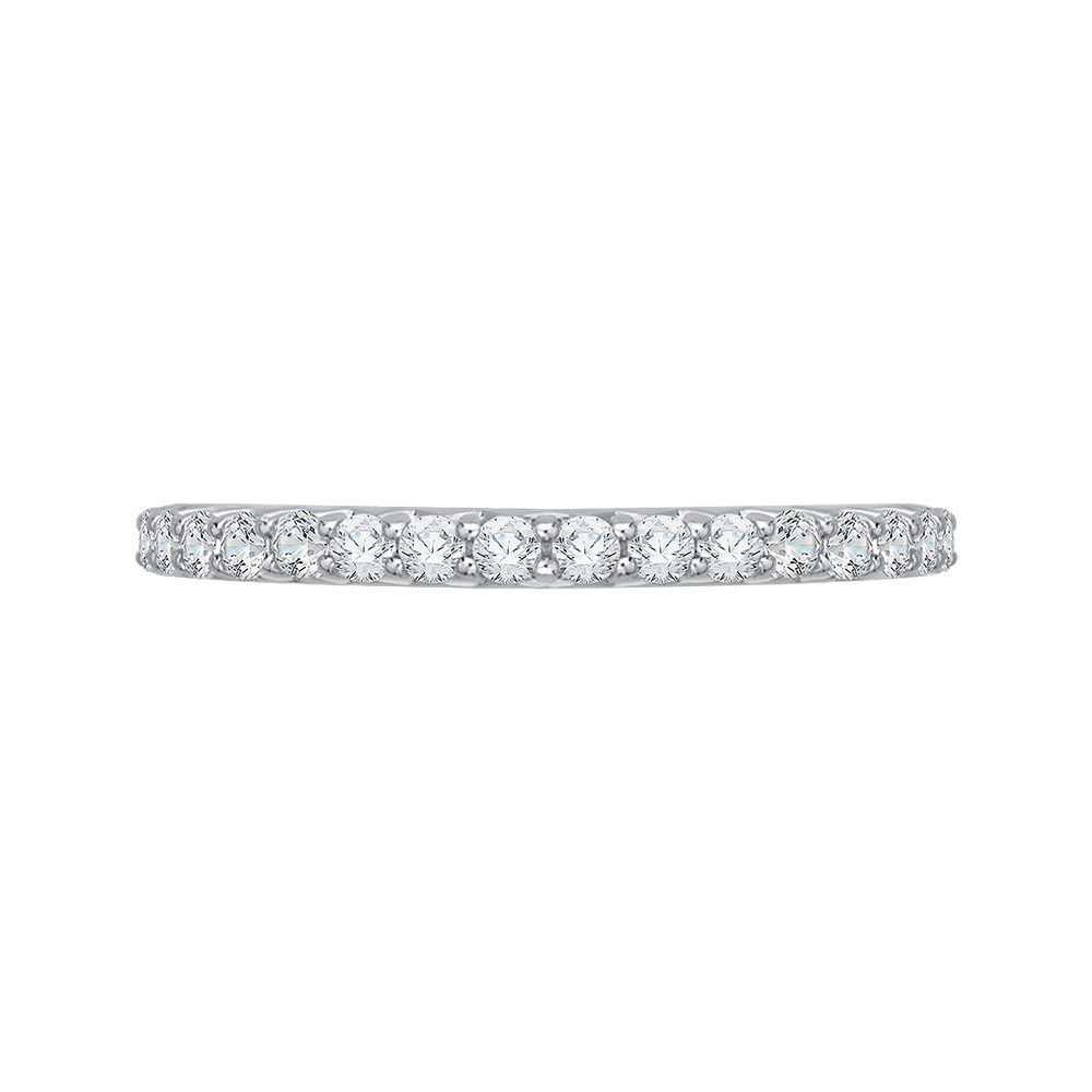 Round Diamond Wedding Band in 14K White Gold