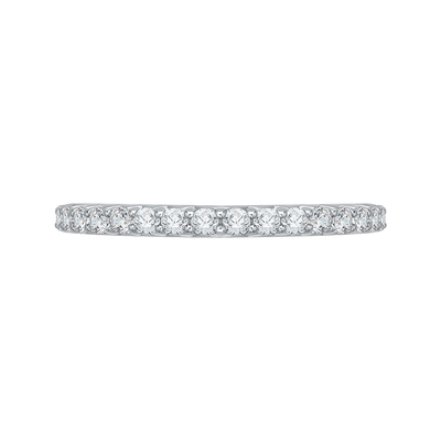 Round Diamond Wedding Band in 14K White Gold