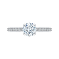 Round Diamond Engagement Ring in 14K White Gold (Semi-Mount)