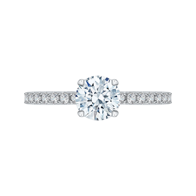 Round Diamond Engagement Ring in 14K White Gold (Semi-Mount)