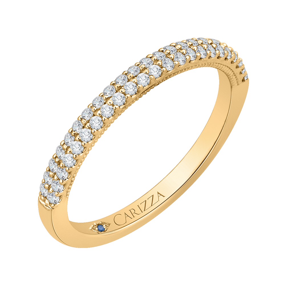 Round Diamond Half-Eternity Wedding Band in 14K Yellow Gold