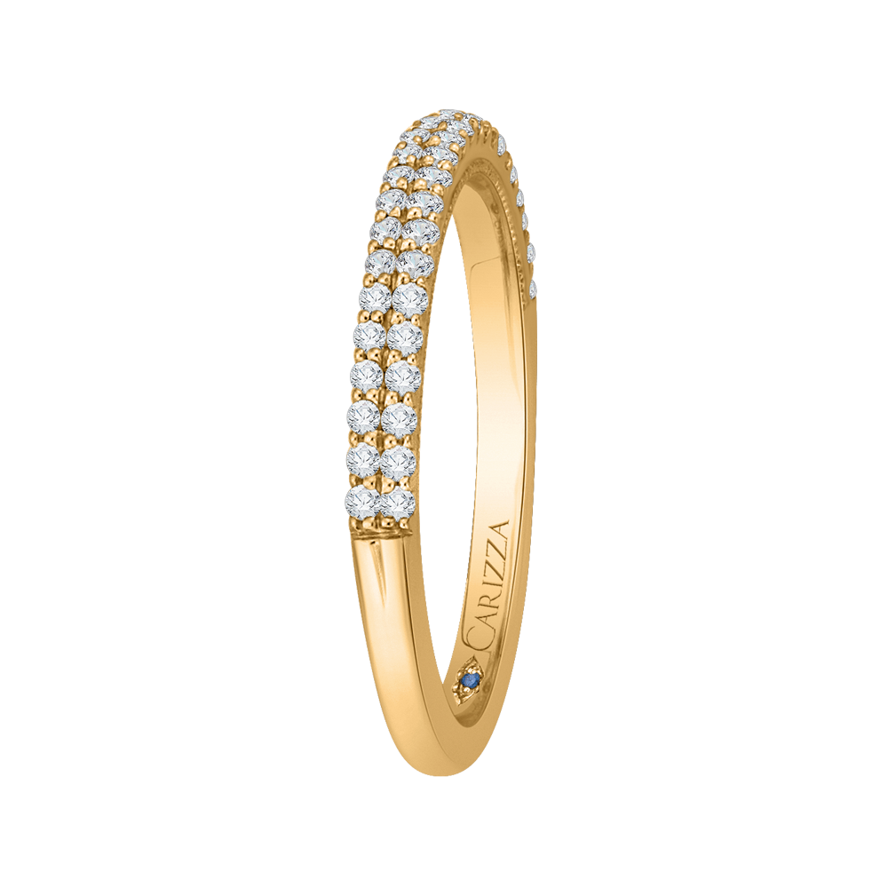 Round Diamond Half-Eternity Wedding Band in 14K Yellow Gold