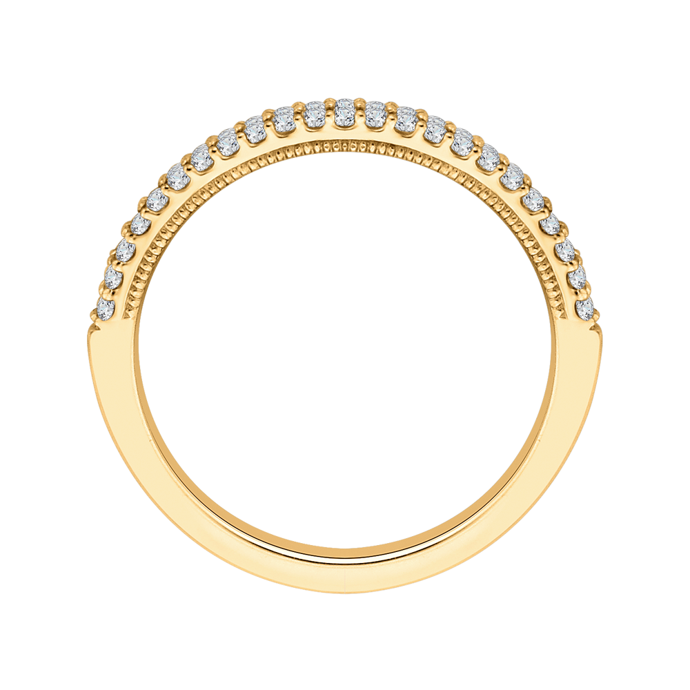 Round Diamond Half-Eternity Wedding Band in 14K Yellow Gold