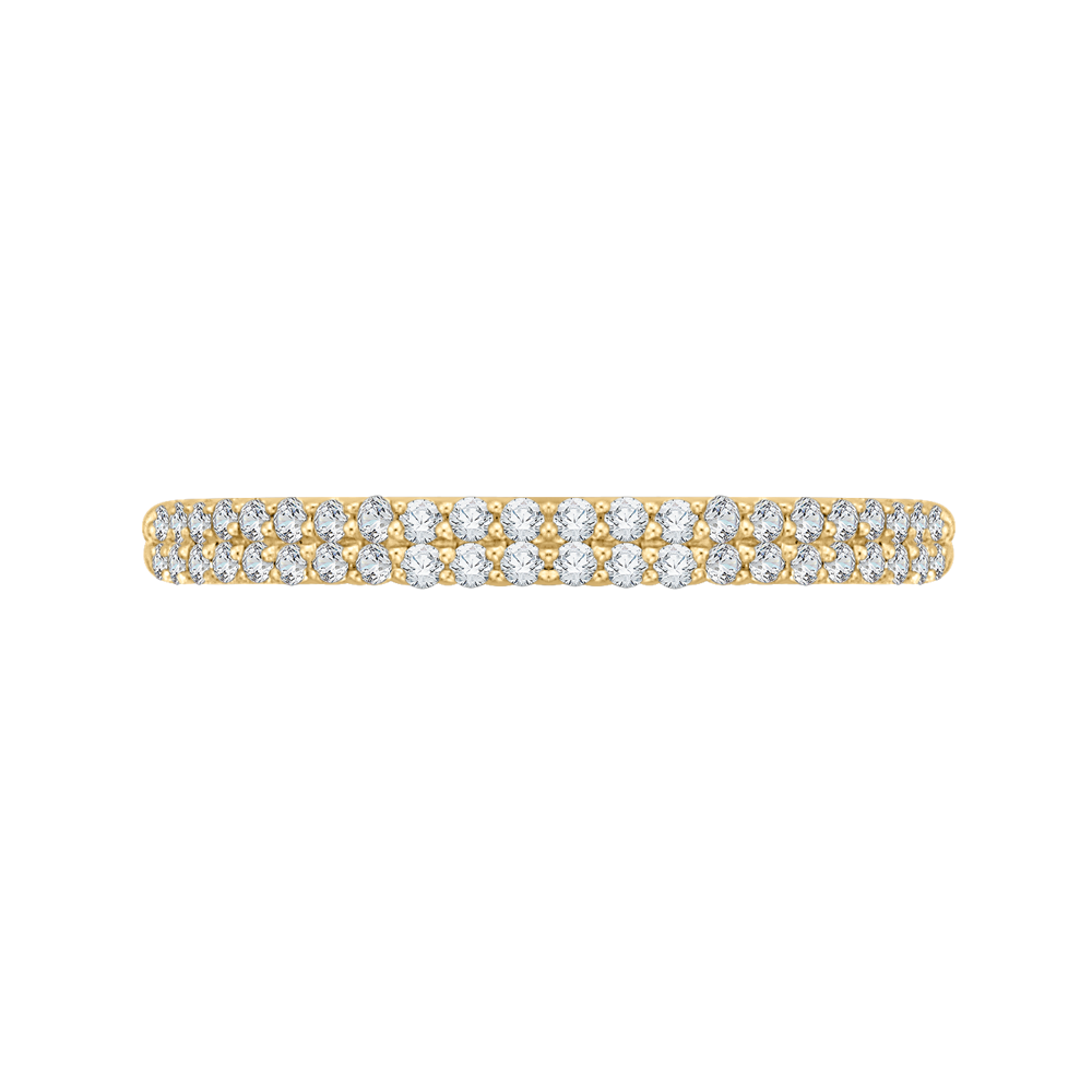 Round Diamond Half-Eternity Wedding Band in 14K Yellow Gold