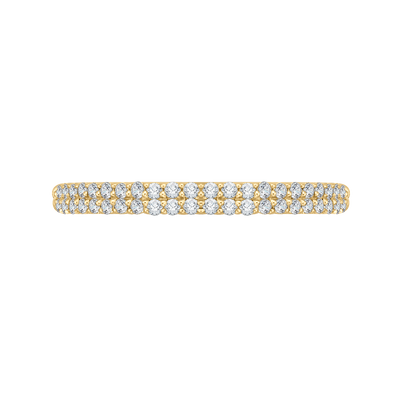 Round Diamond Half-Eternity Wedding Band in 14K Yellow Gold