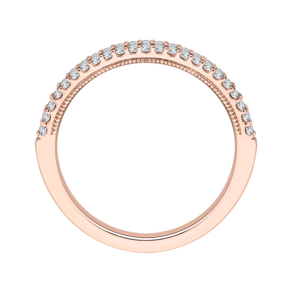 Round Diamond Wedding Band in 14K Rose Gold