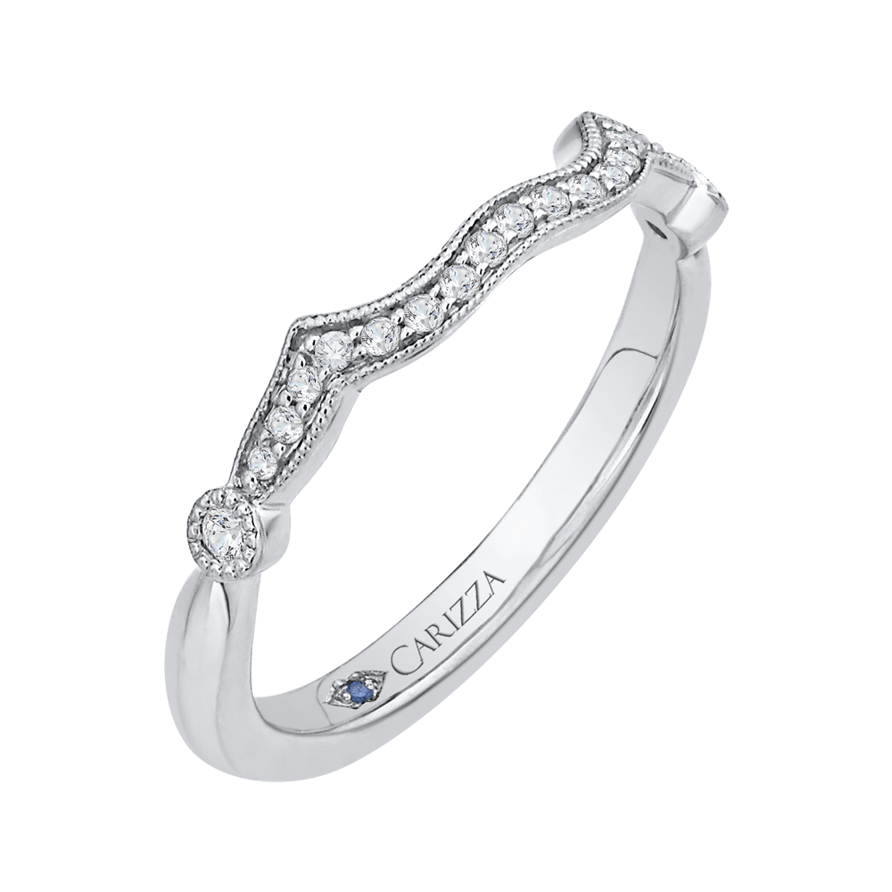 Round Diamond Wedding Band in 14K White Gold