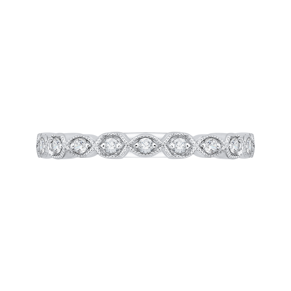 Round Diamond Wedding Band in 14K White Gold