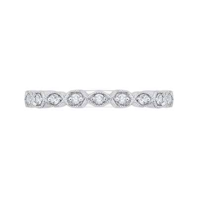 Round Diamond Wedding Band in 14K White Gold