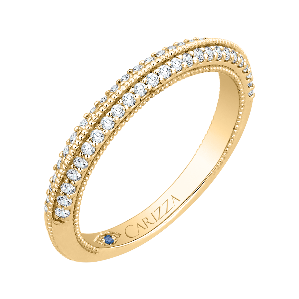 Round Diamond Half-Eternity Wedding Band in 14K Yellow Gold