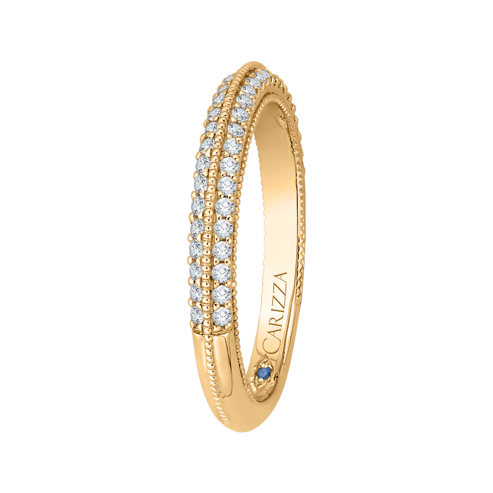 Round Diamond Half-Eternity Wedding Band in 14K Yellow Gold