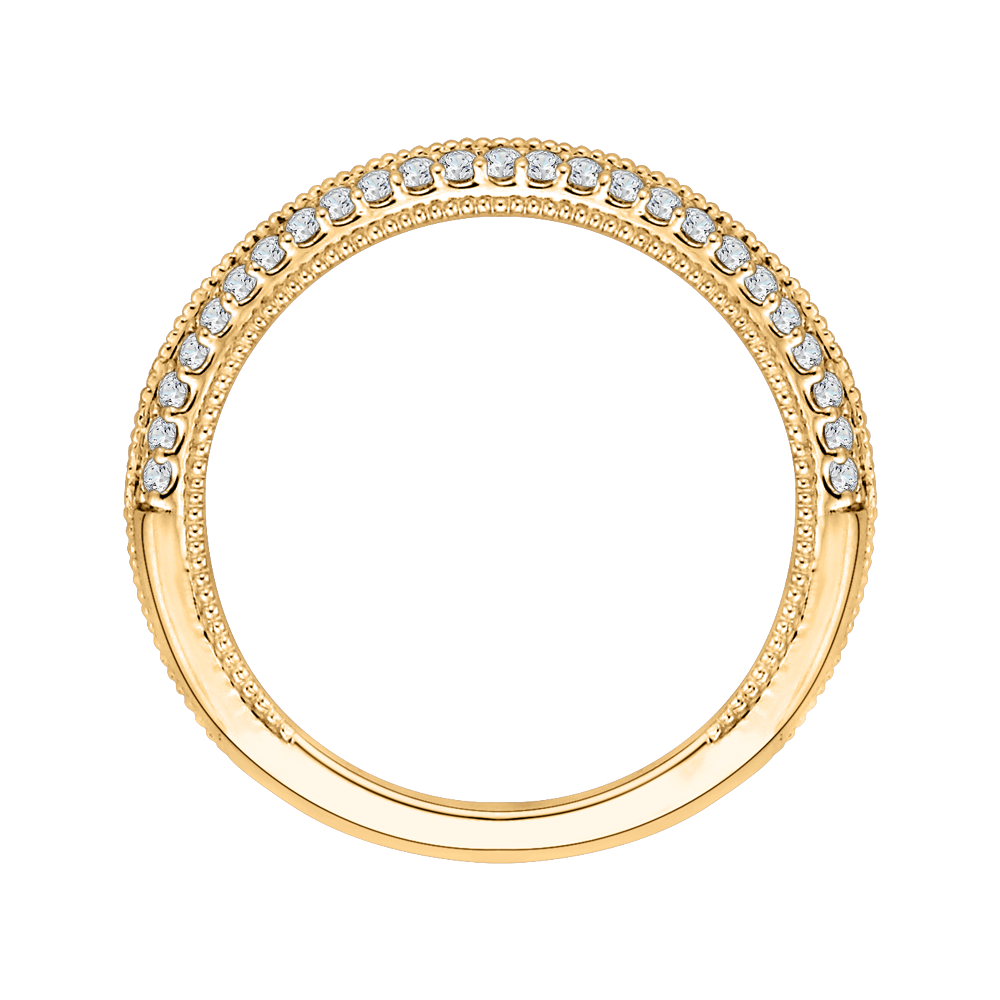 Round Diamond Half-Eternity Wedding Band in 14K Yellow Gold